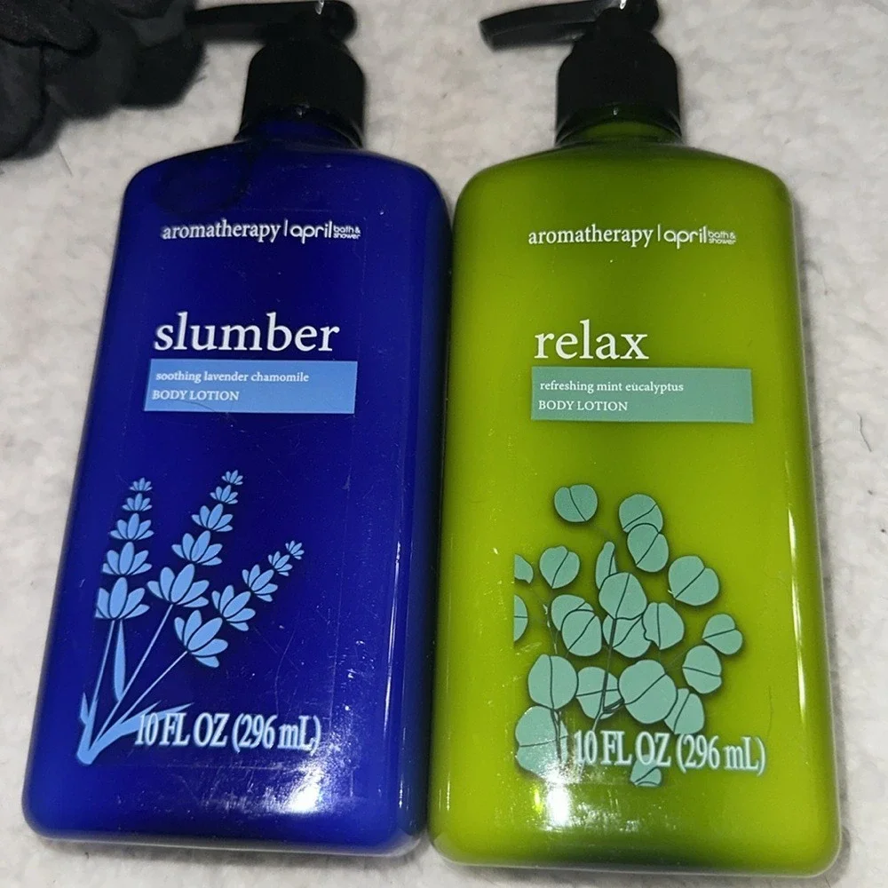 April Bath & Shower Aromatherapy Body Lotion Set Slumber Relax Lavender Mint